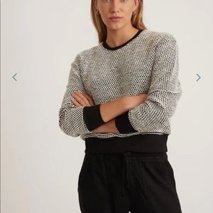 Marine Layer Birdseye Sweatshirt in Black/White Contrast